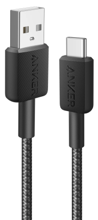 Кабель Anker 322 USB-A to USB-C - 1.8m Nylon Black - фото 1