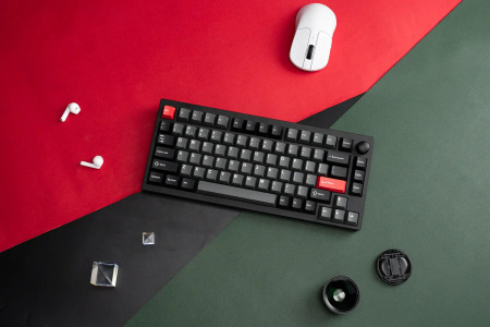 Клавіатура механічна Lemokey  P1 Pro 84Key, Keychron Super Brown, WL/BT/USB-A, QMK/VIA, Hot-Swap, EN/UKR, RGB,  Knob, Carbon Black - фото 5