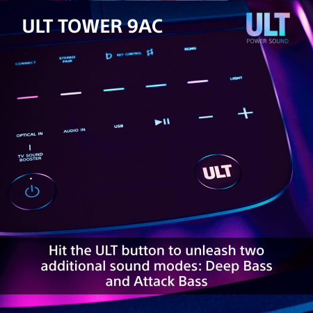 Акустична система Sony ULT TOWER 9AC 2.0, BT 5.3, LED, Party Connect, SBC, AAC, LDAC - фото 14