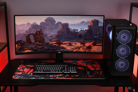 2E Gaming Монітор 34" G3424B 2xHDMI, DP, VA, 3440x1440, 180Hz, 1ms, NTSC 85%, CURVED, FreeSync, HAS - фото 2