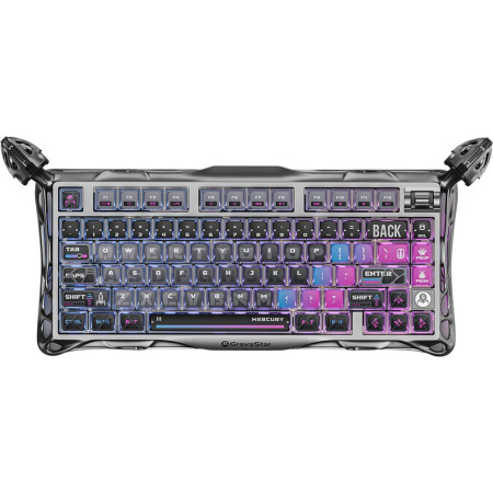 Клавіатура механічна GravaStar Mercury K1 Pro 80keys, GravaStar x Kailh Speedy Mint, BT/WL/USB, cyberpunk - фото 1