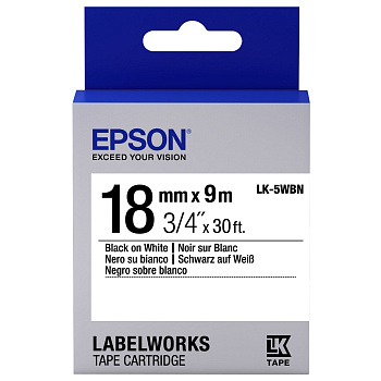 Картридж зі стрічкою Epson LK5WBN принтерів LW-400/LW-400VP/LW-600P/LW-700/LW-Z710/LW-900P/LW-1000P/LW-Z5000BE Std Blk/Wht 18mm/9m Картридж зі стрічкою Epson LK5WBN принтерів LW-400/LW-400VP/LW-600P/LW-700/LW-Z710/LW-900P/LW-1000P/LW-Z5000BE Std Blk/Wht 18mm/9m
