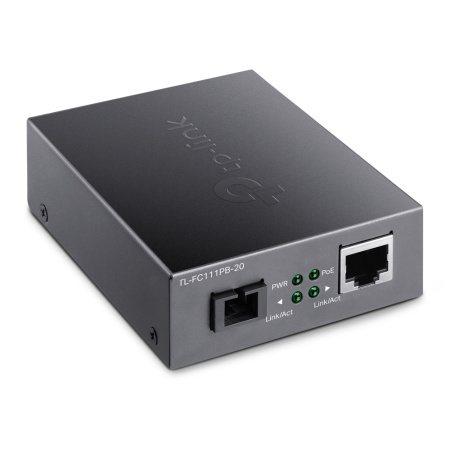 Медіаконвертер TP-LINK TL-FC111B-20 1xFE, 100Base-LX, SM, WDM, 20km, SC. PoE - фото 2