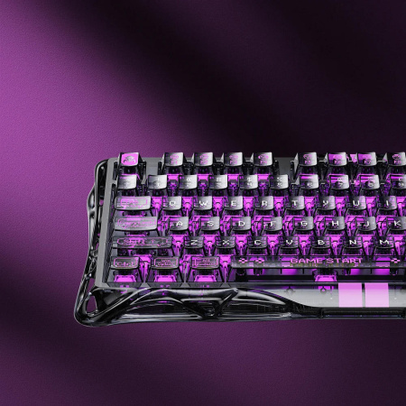 Клавіатура магнітна GravaStar Mercury V75 Lite 75keys, Blackcore, USB-A, Transparent Black - фото 8